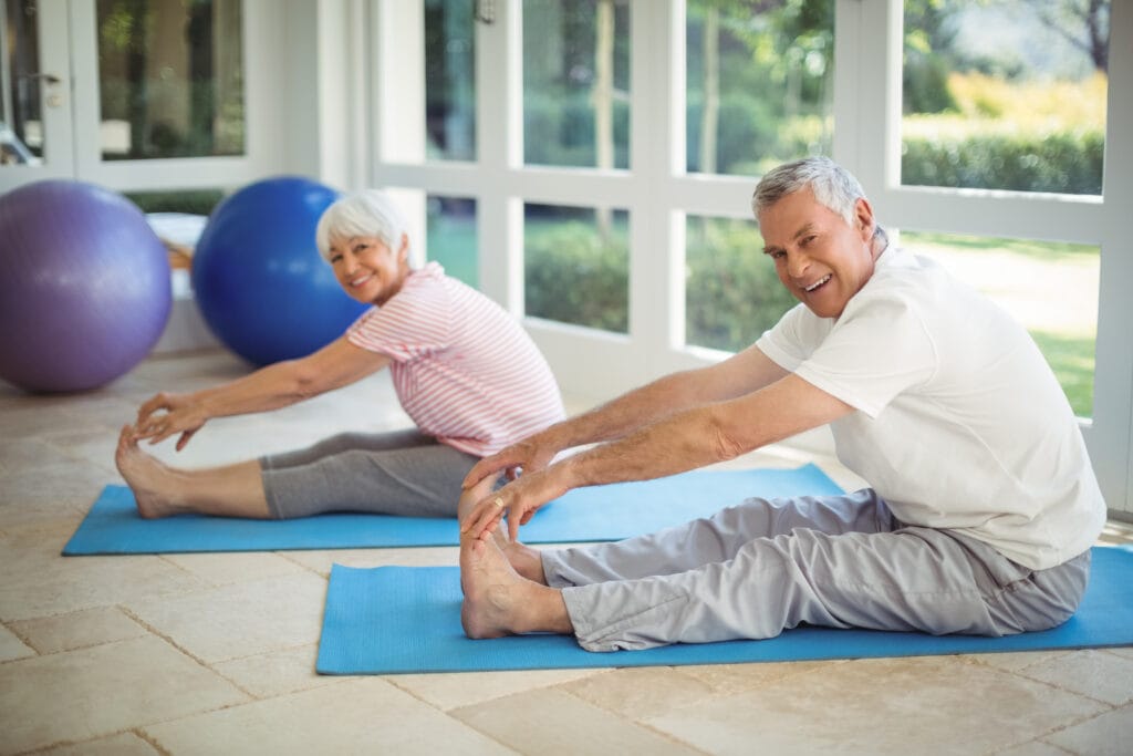 seniors stretching